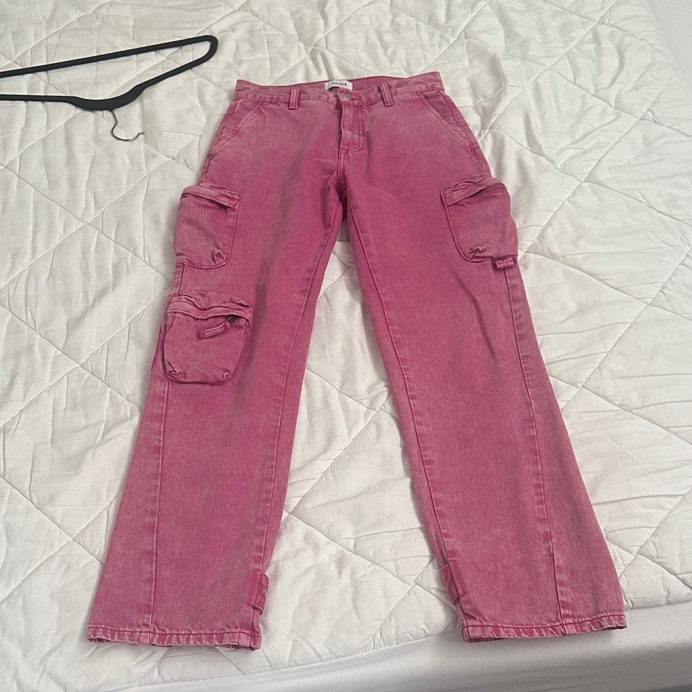 Pistola Fuchsia Cargo Straight Leg Jeans